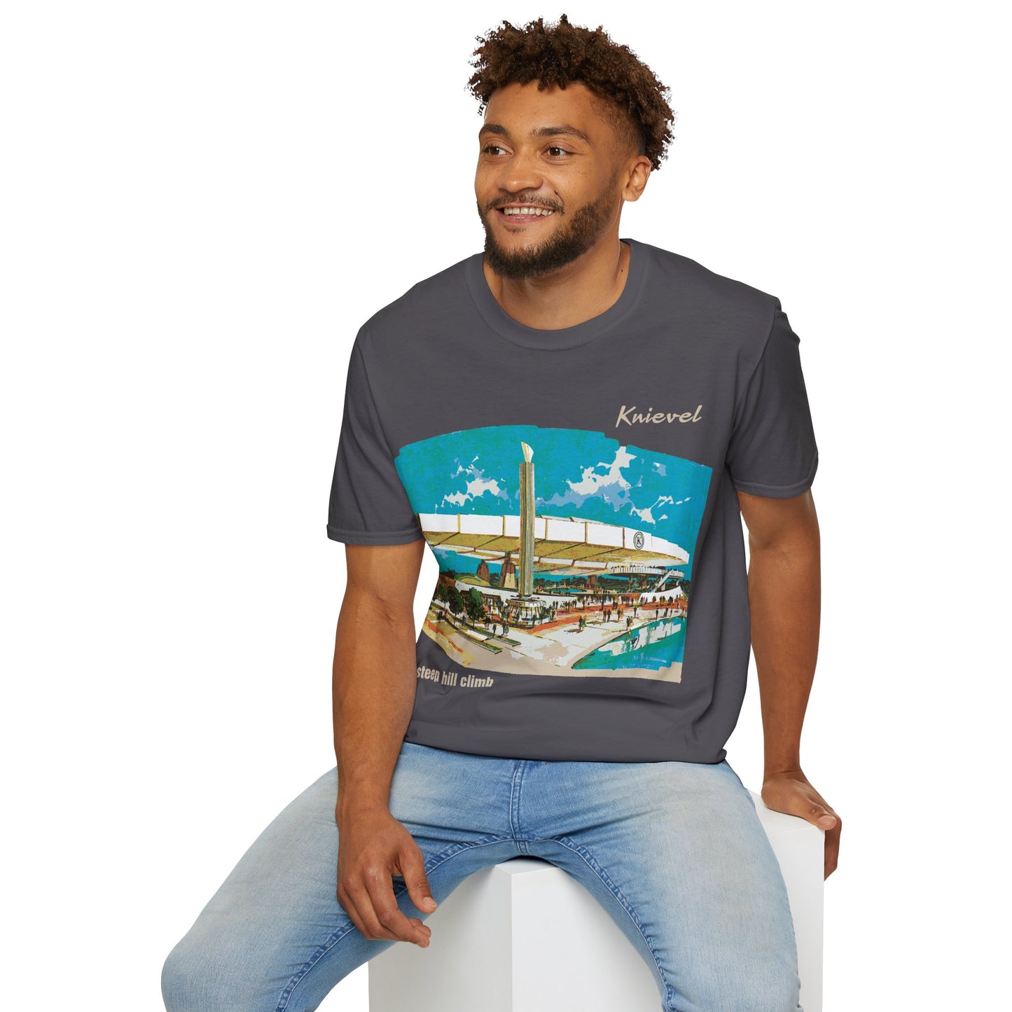 Knievel - Steep Hill Climb T-Shirt (Print on Demand)