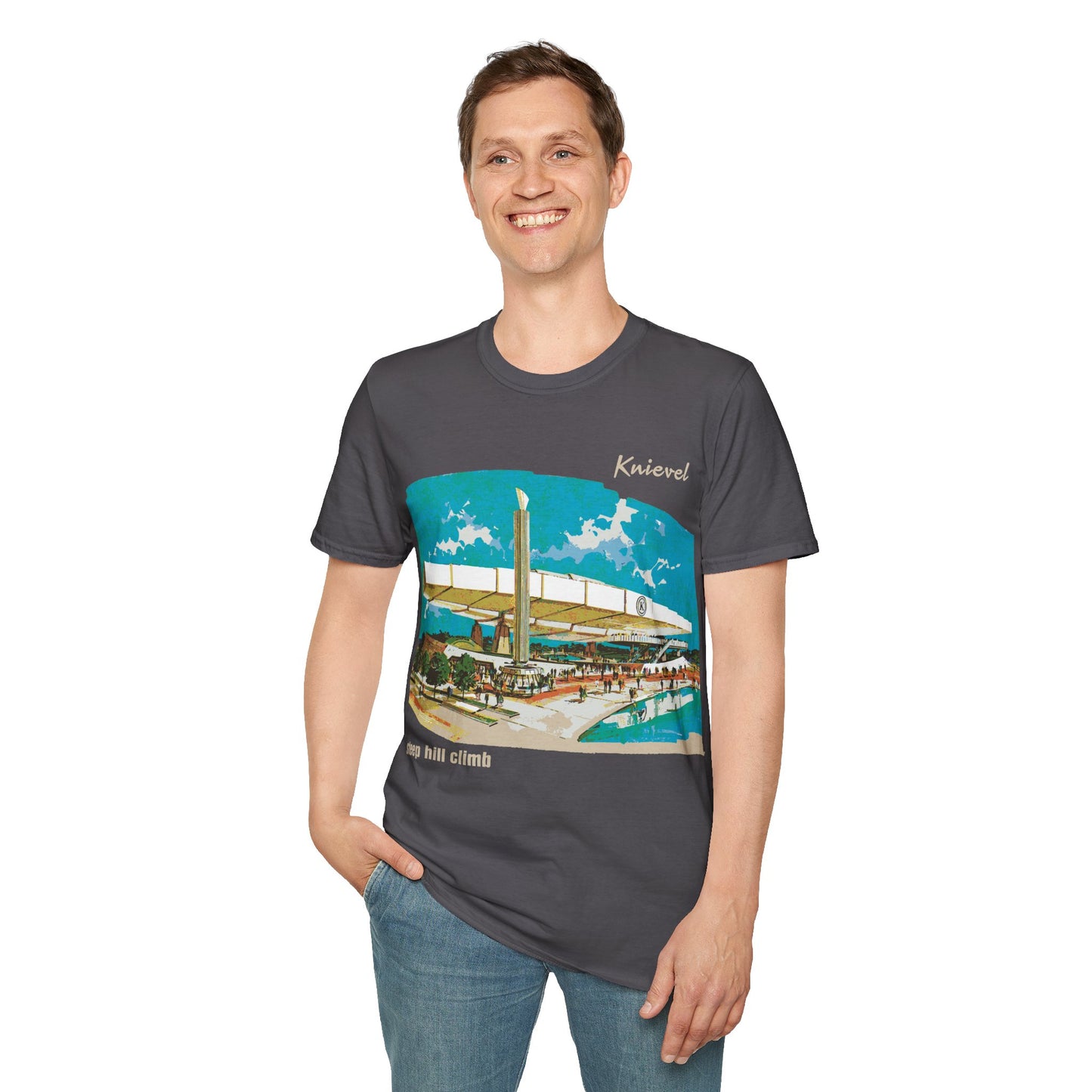 Knievel - Steep Hill Climb T-Shirt (Print on Demand)