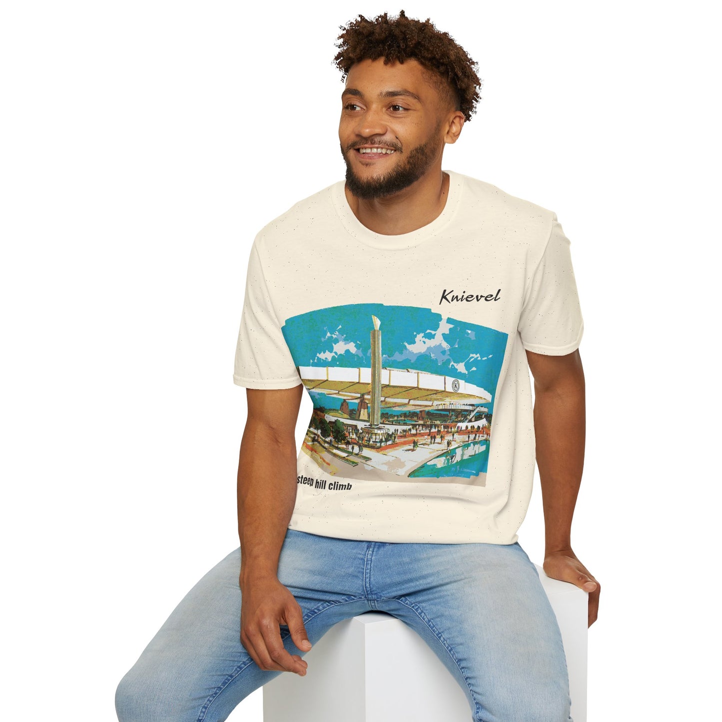 Knievel - Steep Hill Climb T-Shirt (Print on Demand)