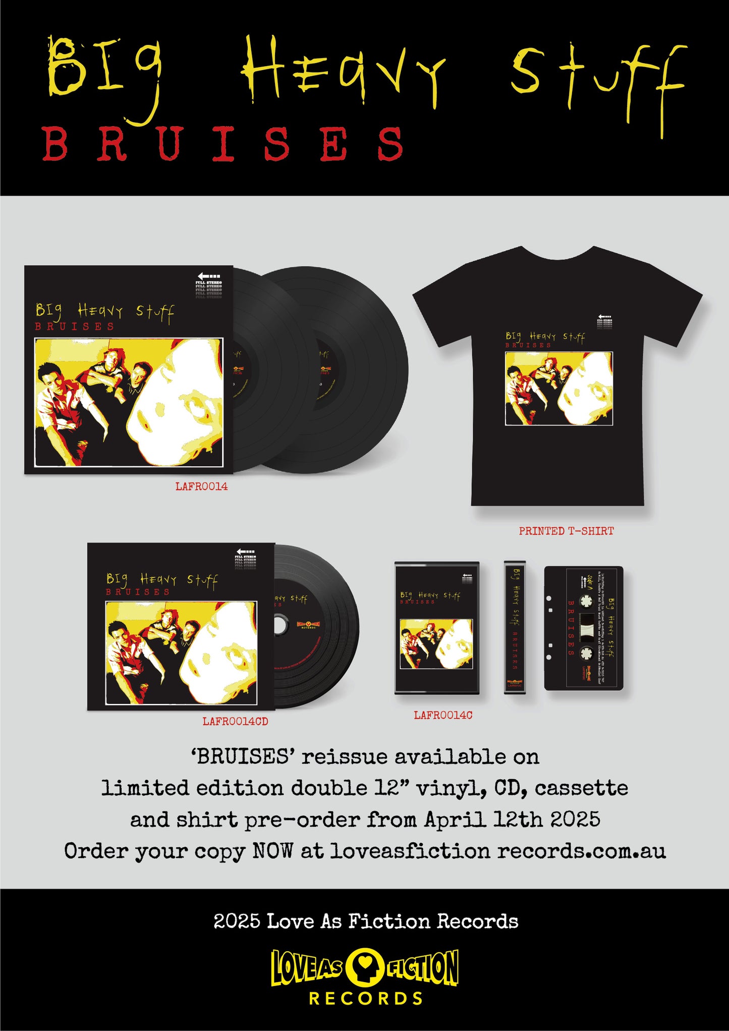 Big Heavy Stuff - Bruises Bundle (Vinyl, CD, Cassette, Tee)